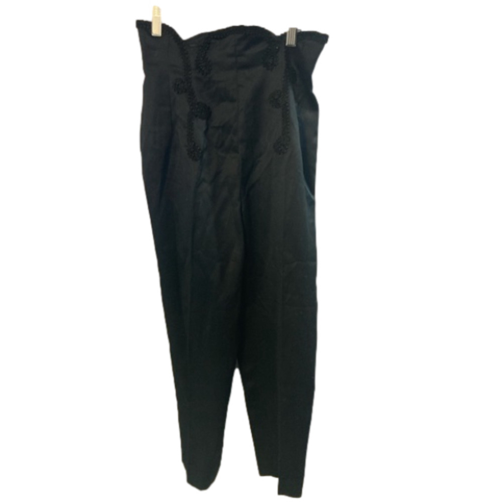 Vintage VANKE black satin embellished pants